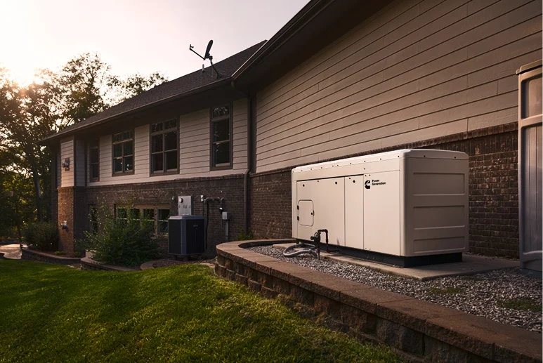 Generator in a backyard